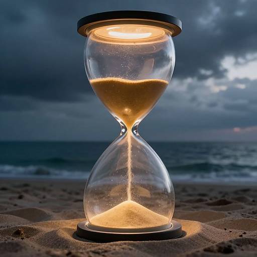 Colossal Luminous Hourglass Over Ocean