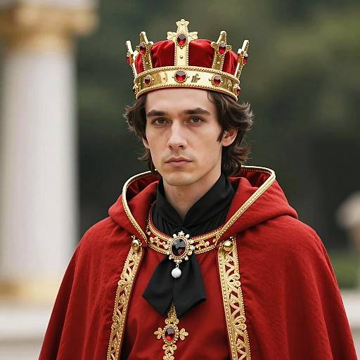 Regal Man in Detailed King Costume