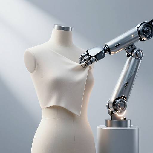 Futuristic Robotic Arm Fabric Removal