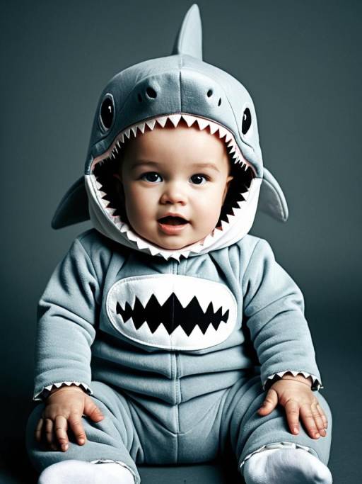 Adorable Baby in Shark Costume Portrait