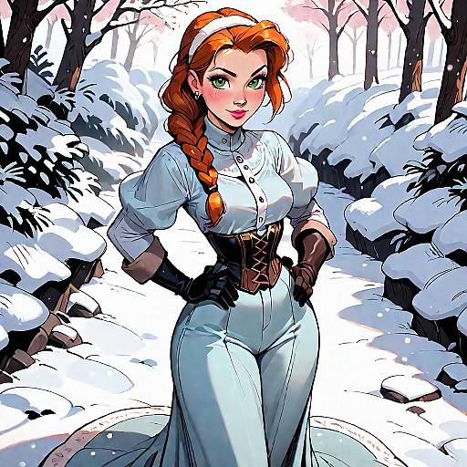 Dynamic Elsa Cartoon Winter Pose