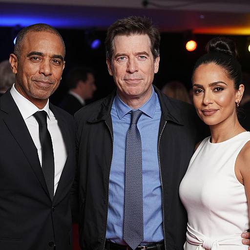 Three People Posing at Event