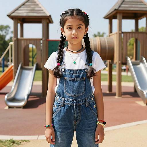 Confident Girl in Vibrant Playground