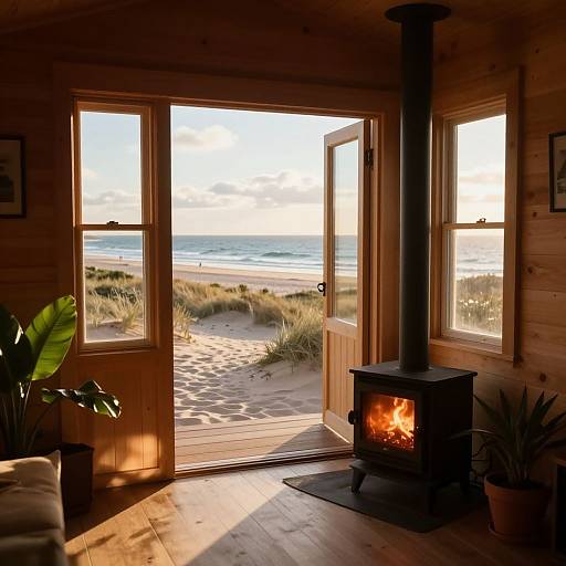 Cozy Wooden Cabin with Beach View