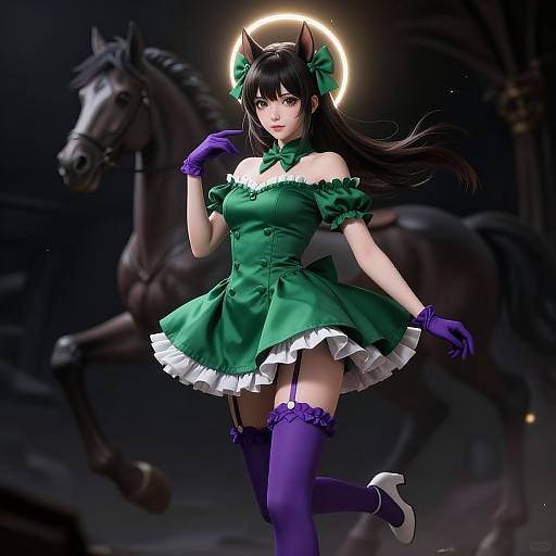 Cinematic Dark Fantasy Horse Girl