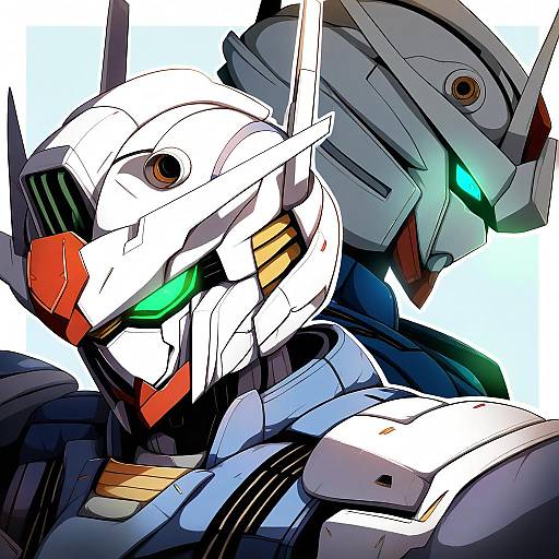 Illustration of Gundam aerial, gundam in the style of Hagure kedama