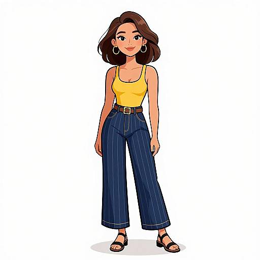 Smiling Woman in Chic Casual Outfit