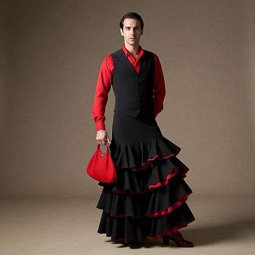 Flamenco Man in Black Vest