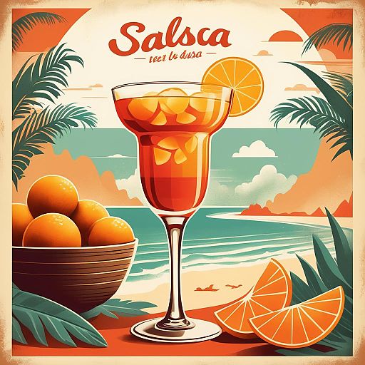 Vintage Tropical Salsa Poster Design