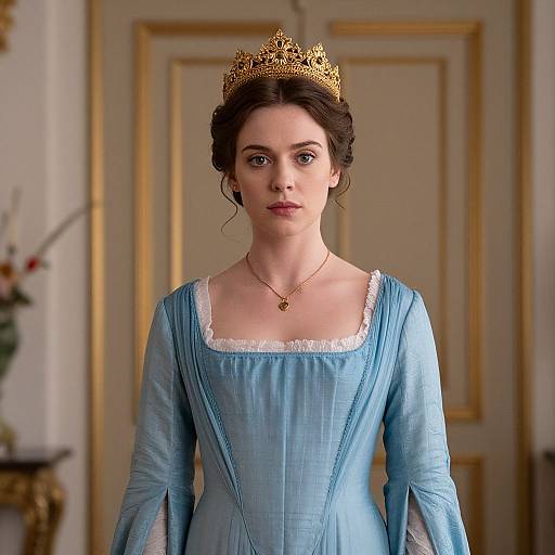 Historical Woman in Blue Dress