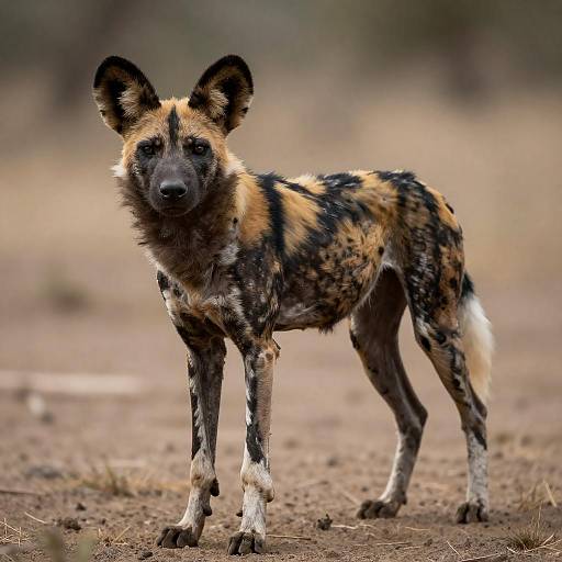 Photorealistic Muscular African Wild Dog Anthro