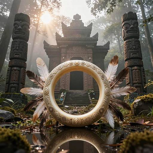 Ivory Bone Ring in Shamanic Temple