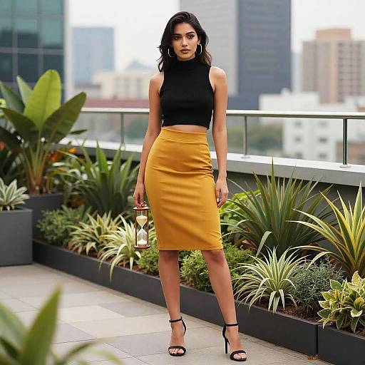 Chic Hourglass Woman in TokyoPop Style