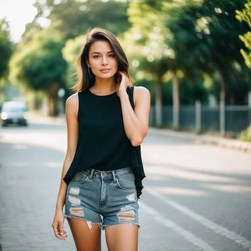 Young Woman in Casual Summer Outfit Outdoors