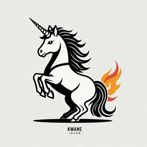 Minimalist Black and White Unicorn Logo