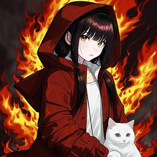 Illustration of Asakura karen (heaven burns red), heaven burns red in the style of Somebody (leiking00)