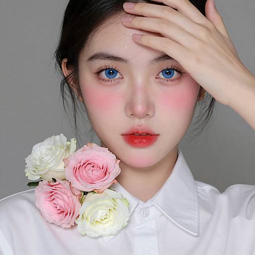 Elegant Portrait of a Woman with Roses