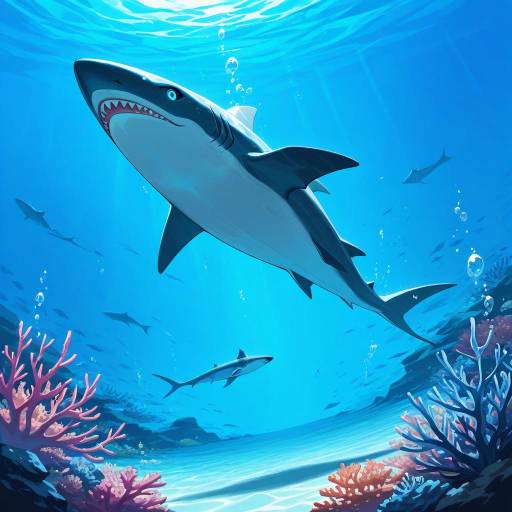 Underwater Hammerhead Shark in Coral Pink Underwater Hammerhead Shark in Coral Pink