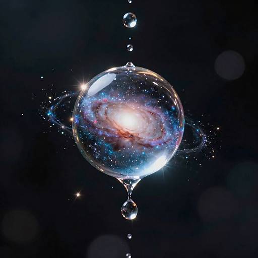 Luminous Droplet Refracting Cosmic Galaxy