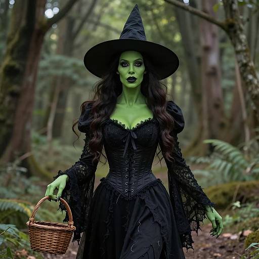 Enchanting Witch in a Forest Setting