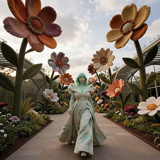 Cinematic Textile Flower Explosion