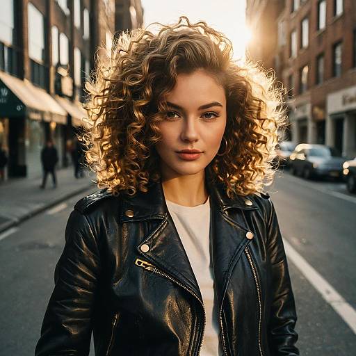 Vintage Fashion: Curly Blowout in Urban Setting
