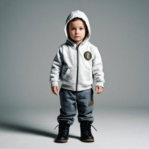 Toddler in Casual Hoodie and Boots