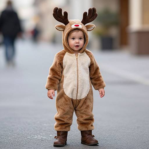 Toddler in Reindeer Costume