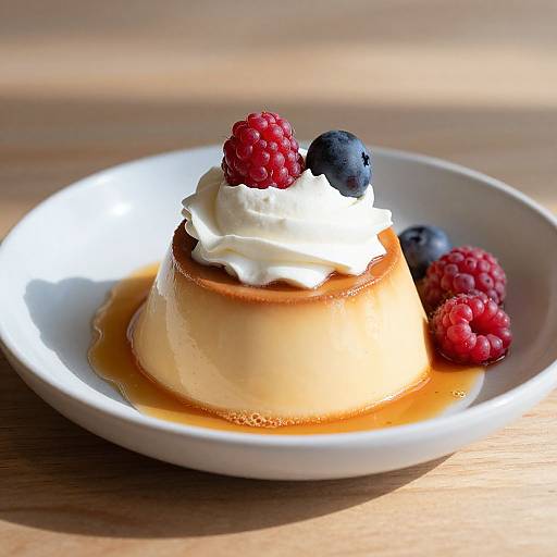 Elegant Caramel Flan with Berries