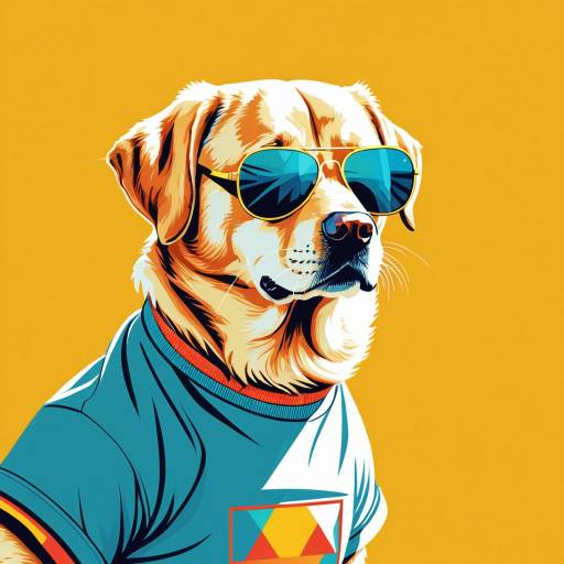Stylish Golden Labrador Wearing Aviator Sunglasses