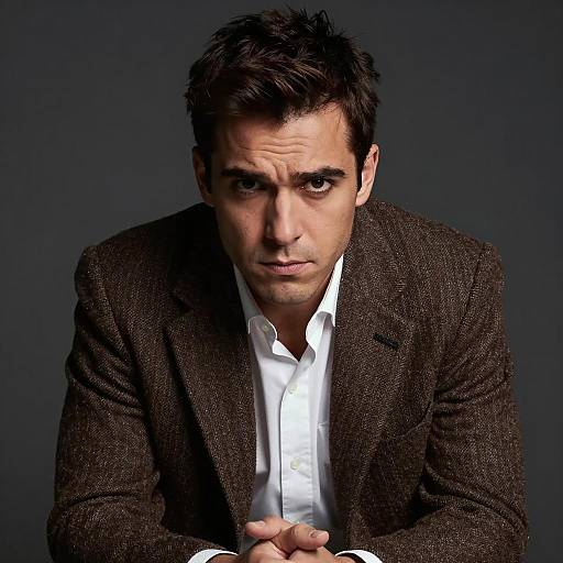 Intense Portrait of a Thoughtful Man