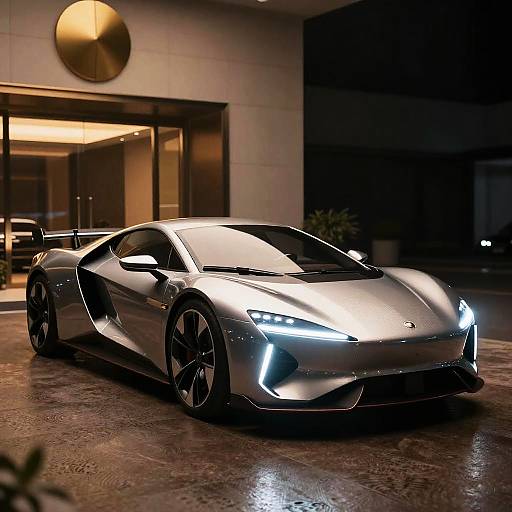 Futuristic Sleek Metallic Vehicle Photo