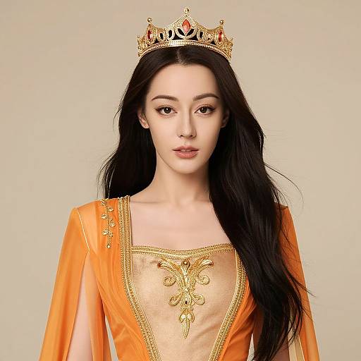 Regal Woman with Crowned Elegance