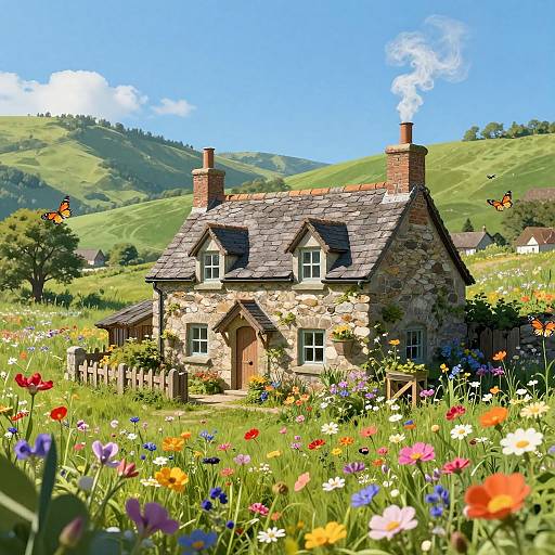 Charming Stone Cottage in Wildflower Meadow