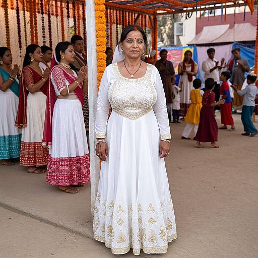 Traditional Navratri Celebration in White