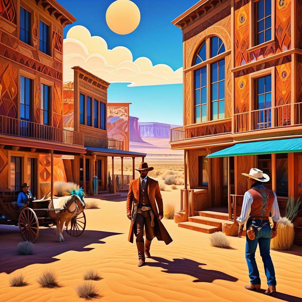 Surreal Wild West: Humans and Cowboys Unite