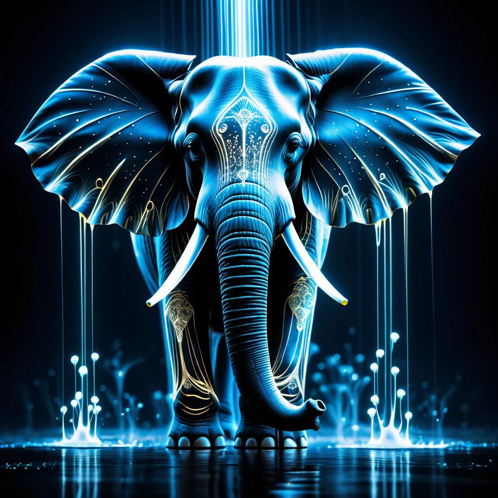 Ethereal X-Ray Elephant Artistry