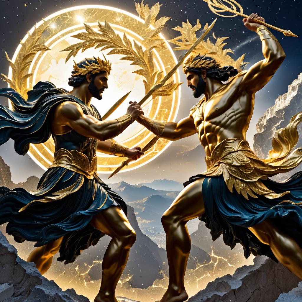 Epic Clash of Greek Gods on Olympus