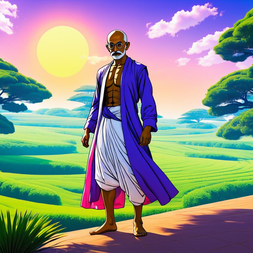 Gandhi in JoJo's Bizarre Adventure Style