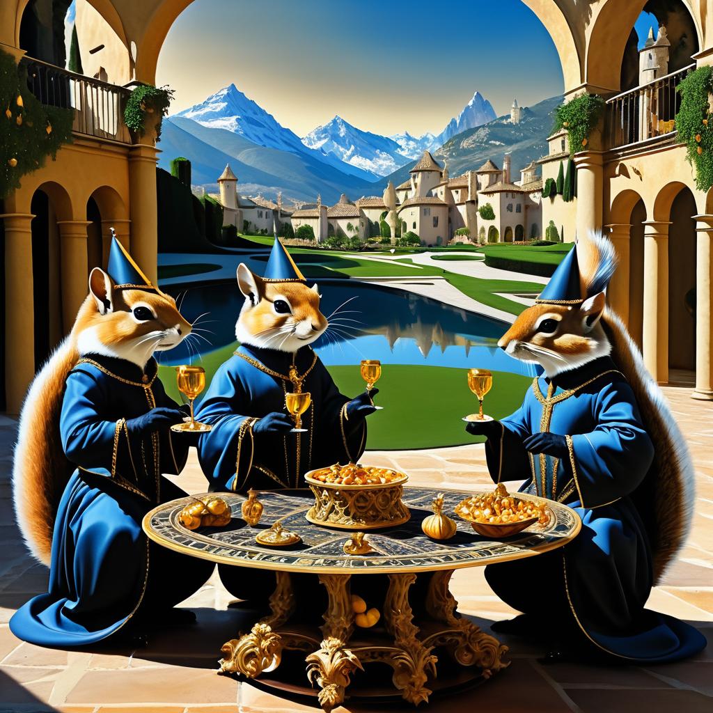 Squirrel Nobility: A Surreal Renaissance Feast