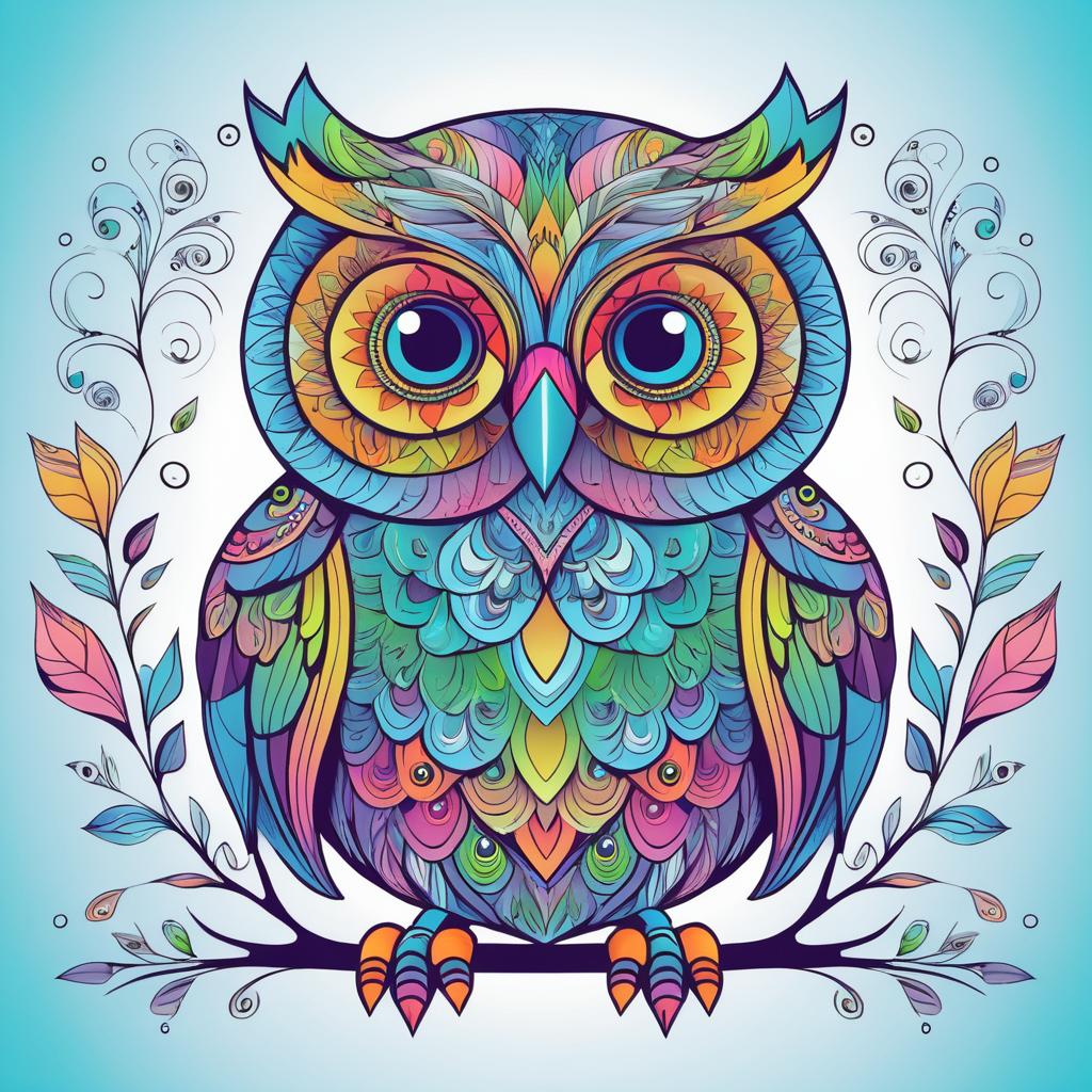 Playful Quirky Owl Vector Illustration