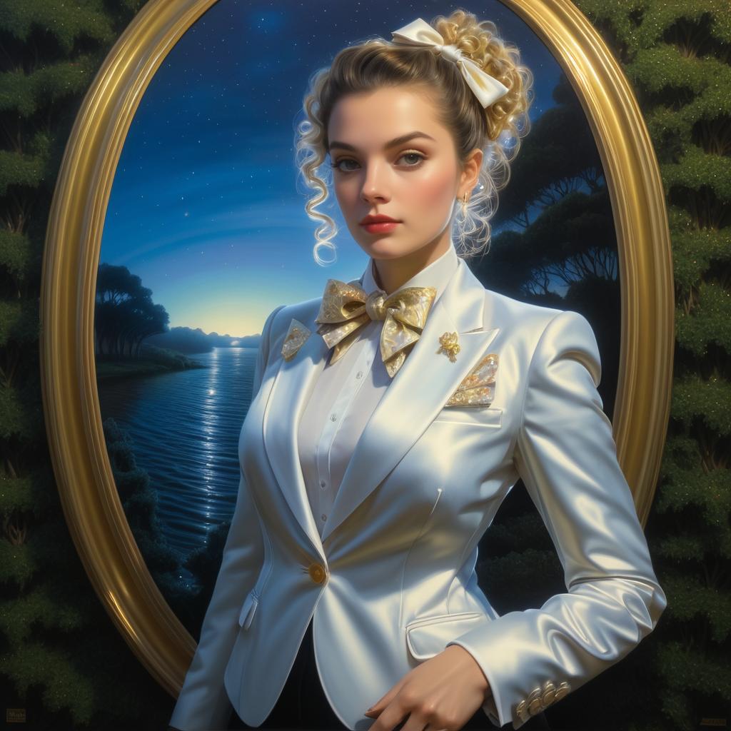 Ethereal Woman in Chic Blazer Portrait