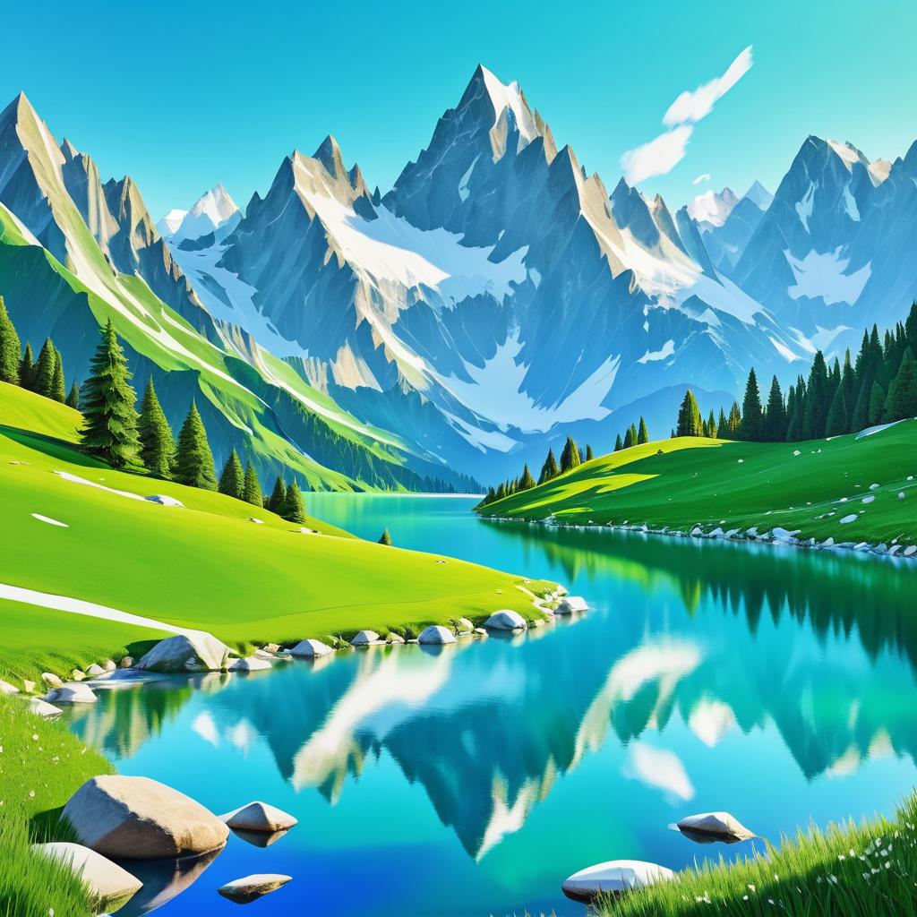 Serene Alpine Landscape with Vibrant Colors