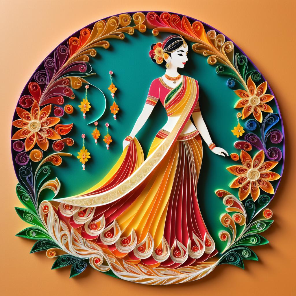 Elegant Paper Quilling Art of Woman