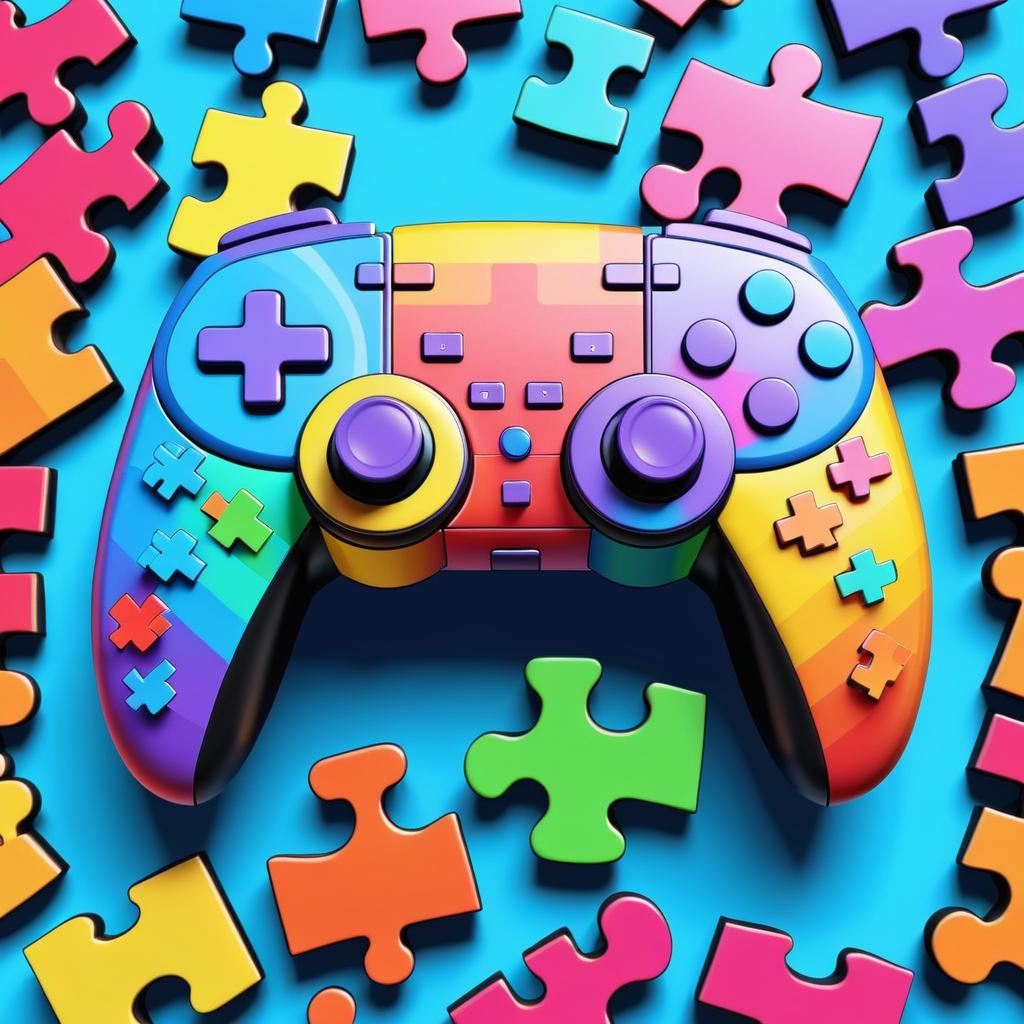 Whimsical Puzzle Piece Video Game Controller