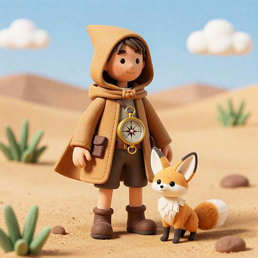 Clay Scout and Fennec Fox in Desert