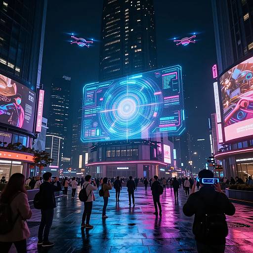 Futuristic Cyberpunk Cityscape at Night