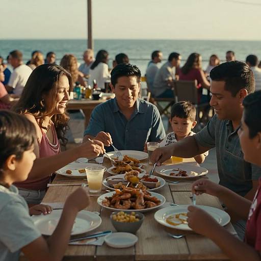 Nostalgic Hispanic Family Feast Outdoors