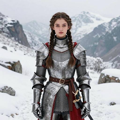 Young Female Knight in Warrior Braid
