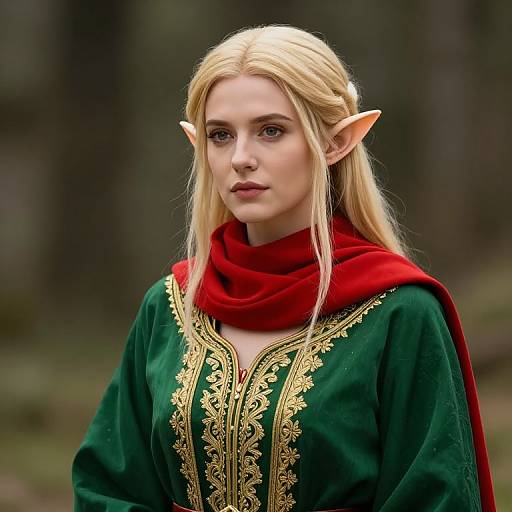 Blonde Elf in Embroidered Robe
